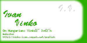 ivan vinko business card